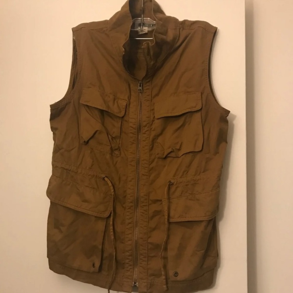 J.crew khaki zipper vest